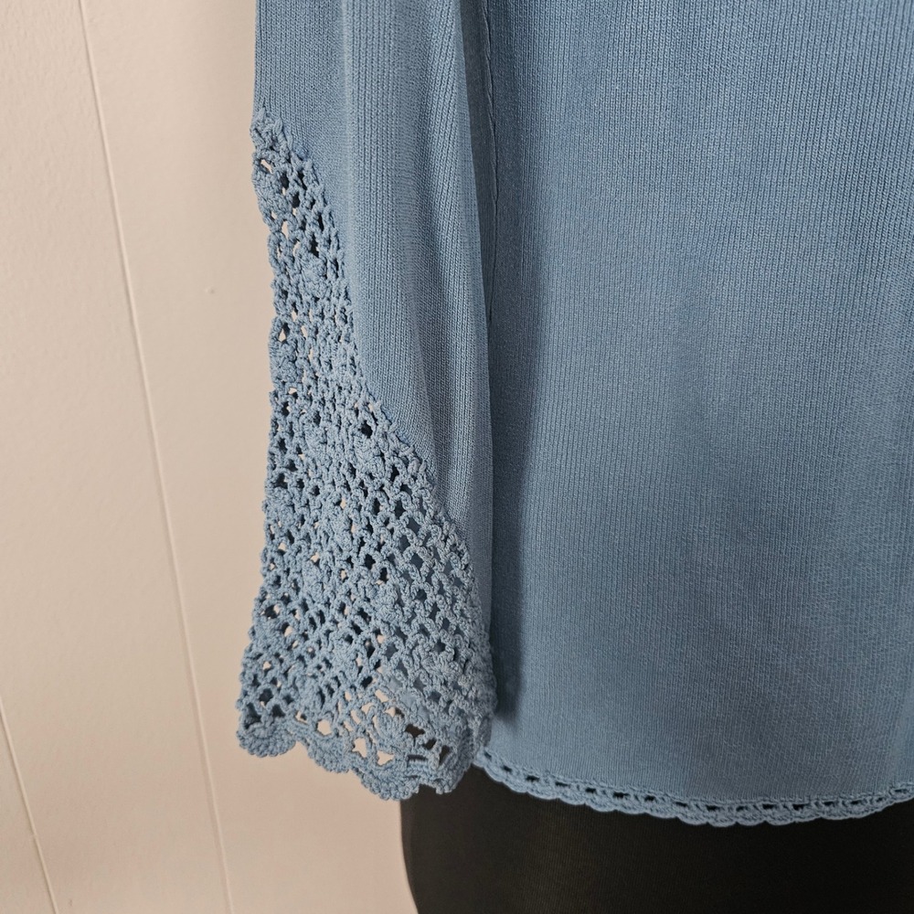 Crochet Tie Front Cardigan Women M Boho Feminine - Picture 4 of 8